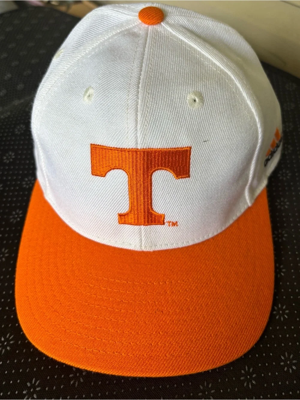 adidas White and Orange Team T Baseball Cap
